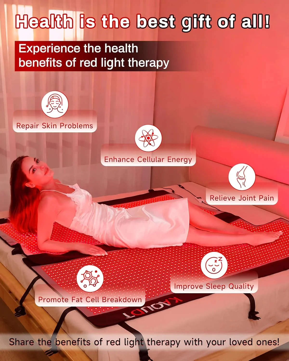 Red Light Therapy Mat, Medical-Grade TPU, 2570 LEDs, 73in x 33in - 2025 - Image 7