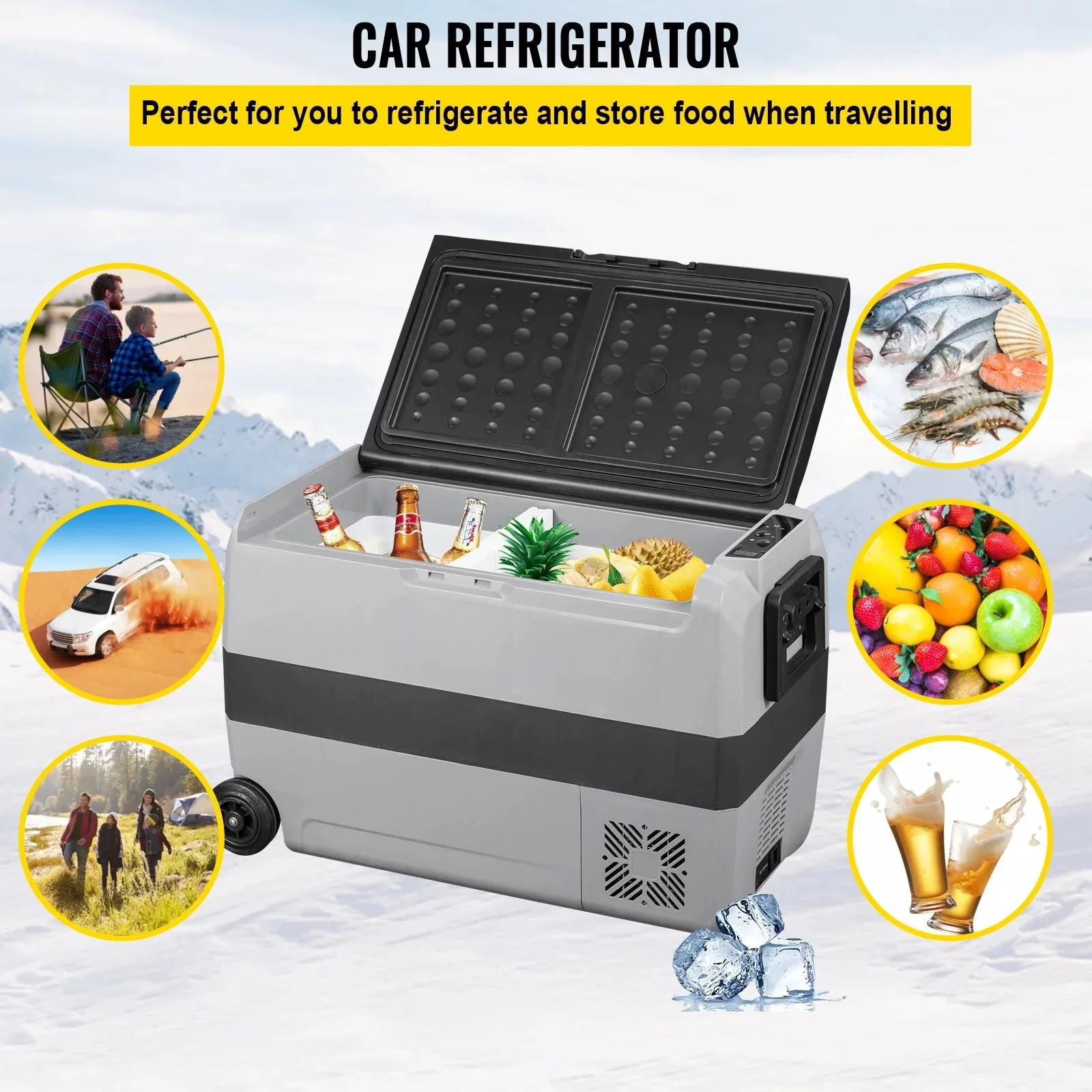 VEVOR Dual-Zone Car Refrigerator Freezer, 48QT - T45K - Image 9