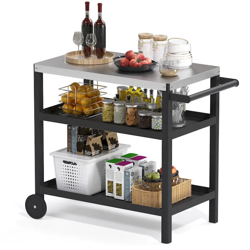 Portable Kitchen Island Grill Cart for Patios - Image 3