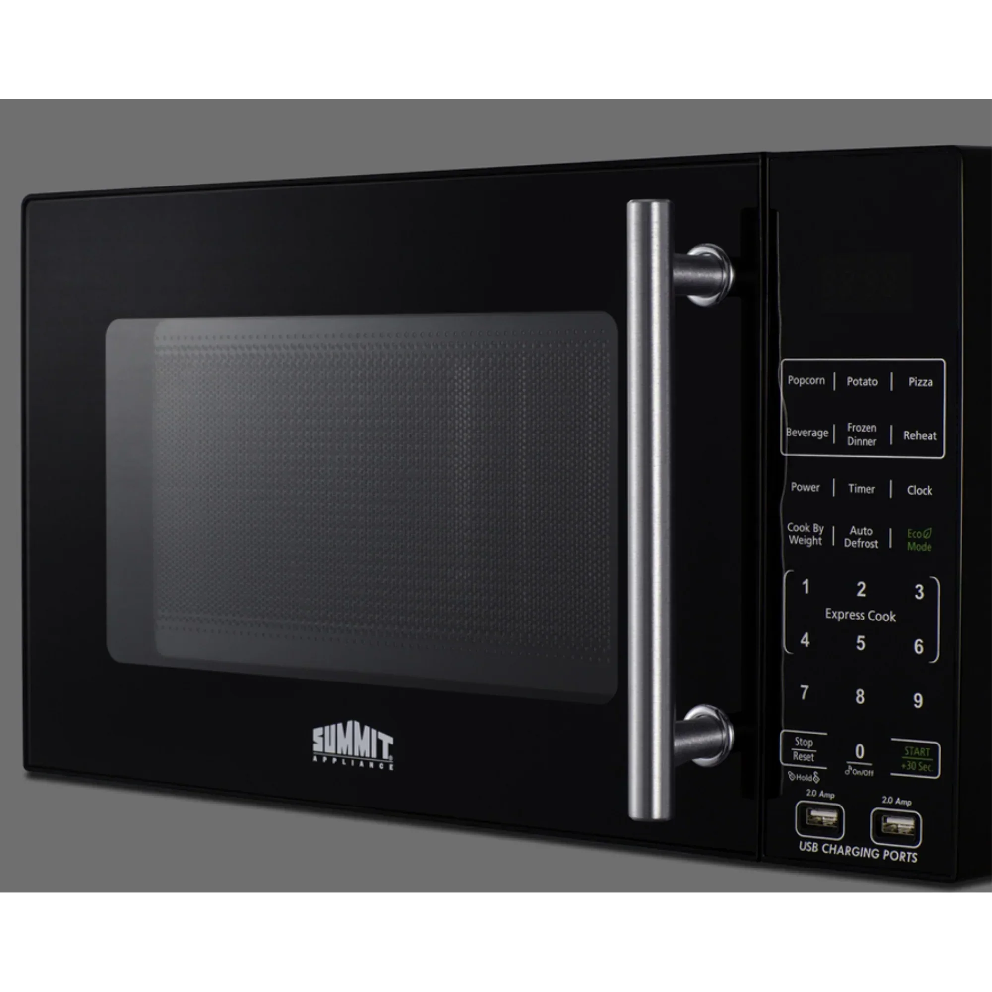 Compact Countertop Microwave, Black With 2 USB Ports And Built-In Power Allocator - Image 5