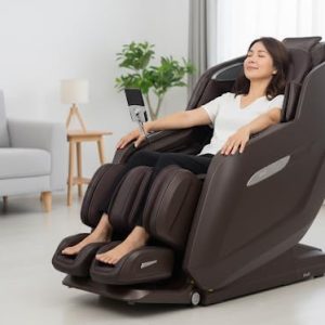 Osaki Full Body Massage Chair With 360 Rotating Footrest, Brown - 4D Achilles