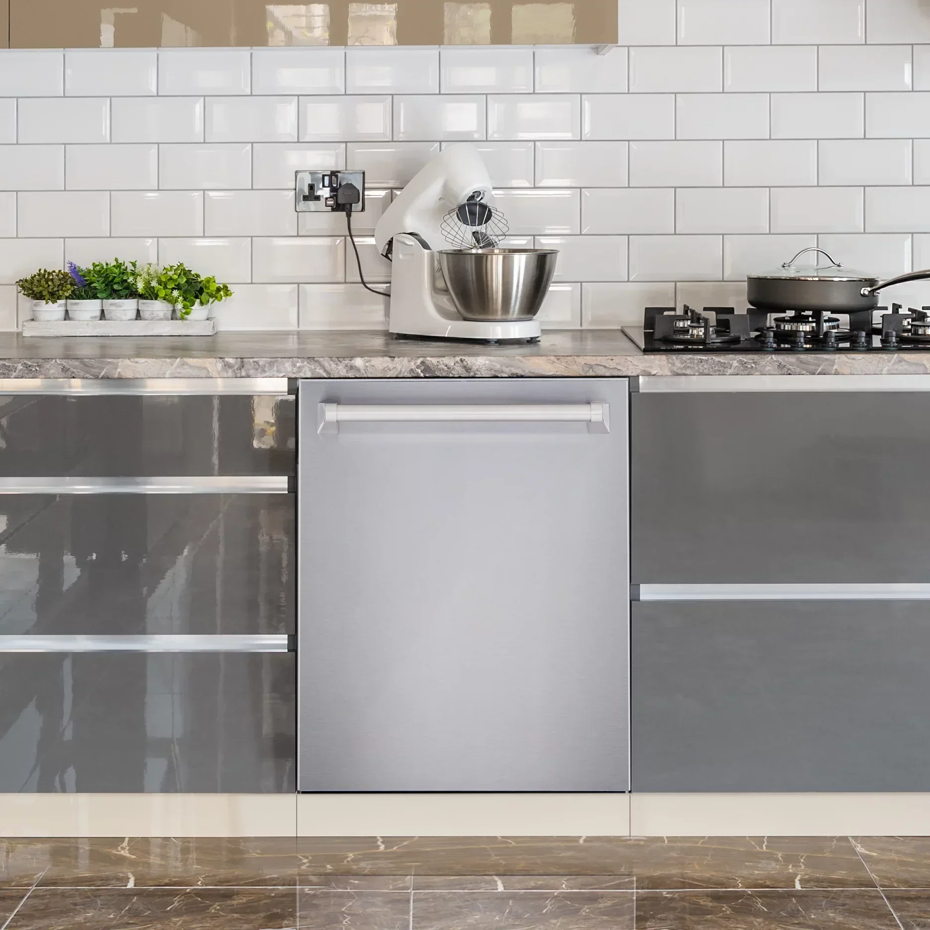 Cosmo 4-Piece Kitchen Appliance Package With 30 in Electric Range, 30 in Wall Mount Hood, 24 in Dishwasher And French Door Refrigerator - Image 12