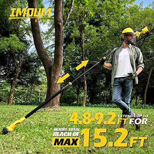 2-in-1 Brushless Pole Saw & Mini Chainsaw, IMOUMLIVE 8" Cutting Cordless Power Pole Saw for Wood Cutting, Trimming - Image 9
