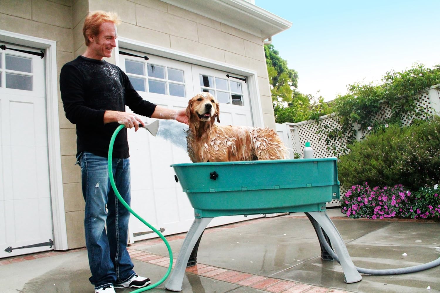 Booster Bath Large Elevated Pet Bathing Tub With Teal Steps Combo - 45 in x 21.25 in x 15 in - Image 10