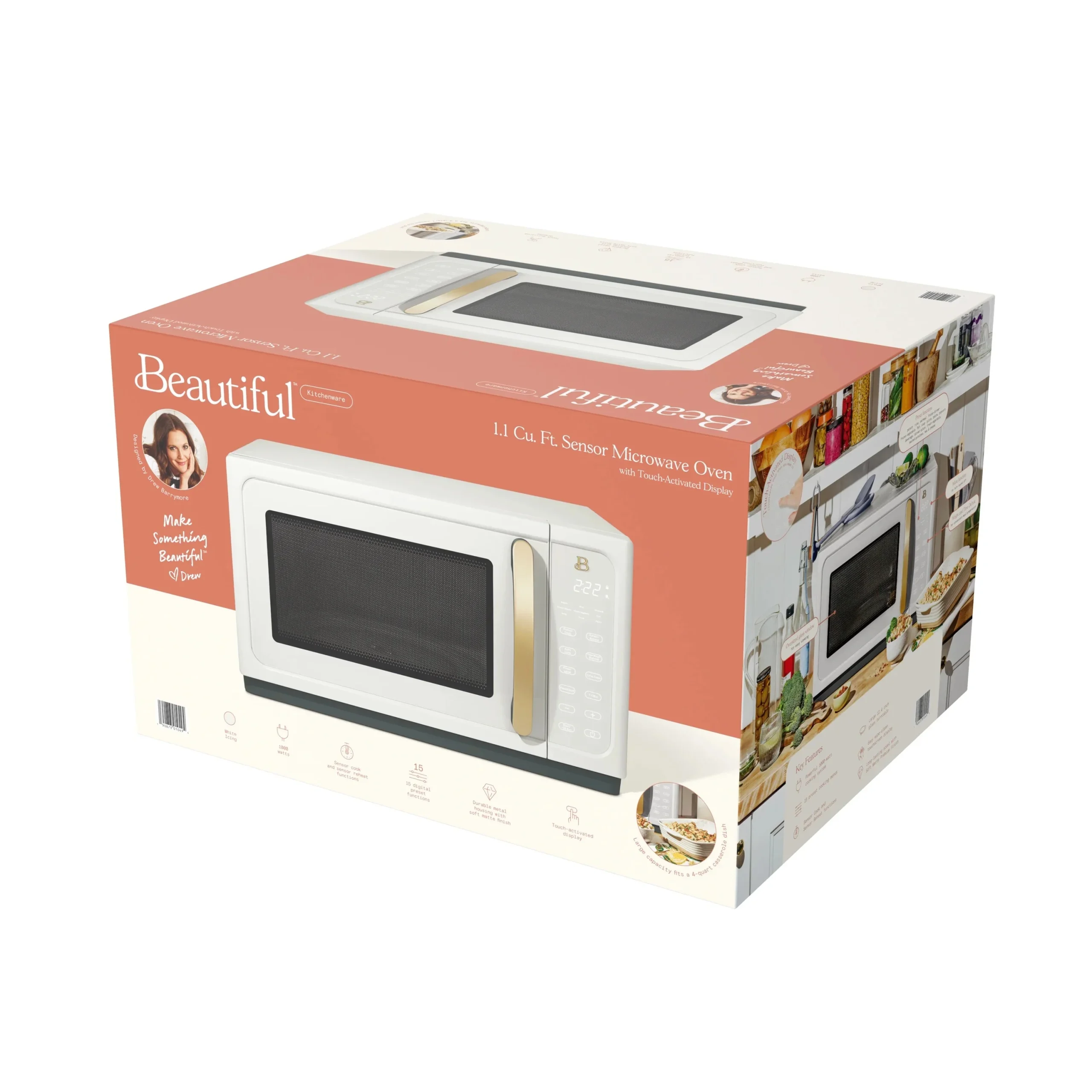 Beautiful 1.1 Cu ft 1000 Watt Sensor Microwave Oven, White Icing - BFCMS811WEST10 - Image 13