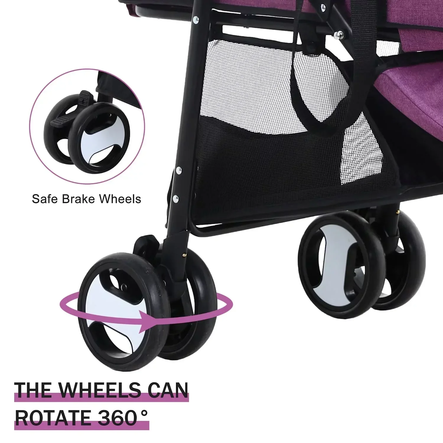 YRLLENSDAN 3-in-1 Pet Stroller With Detachable Carrier And 4 Wheels - Image 2