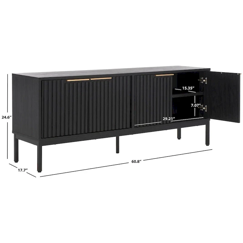 SAFAVIEH Deandra 4-Door Media Stand for Entertainment - Accommodates Up to 65-Inch Flat Screen TV - Dimensions: 60.8" W x 17.7" D x 24.6" H - Image 42