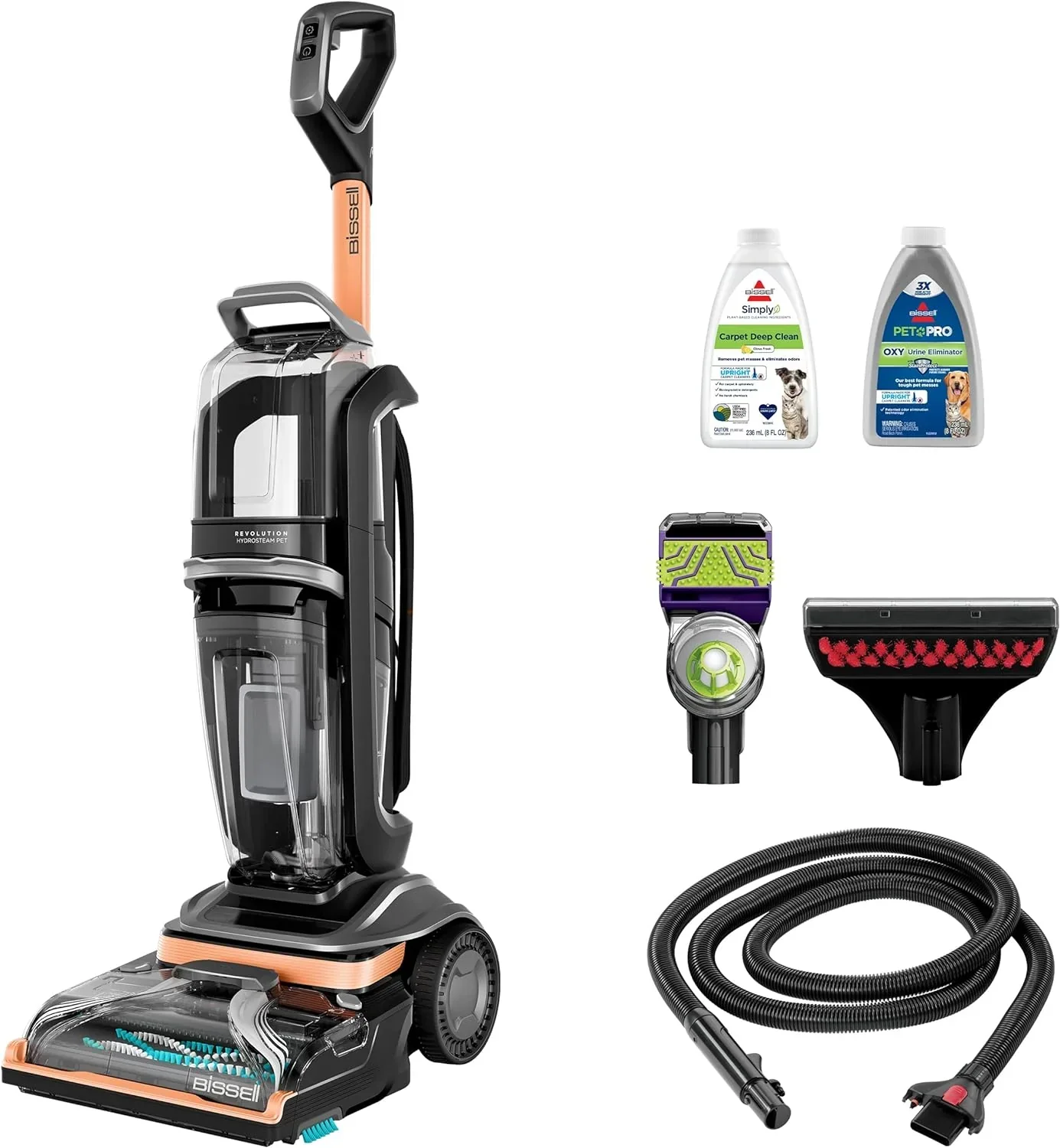 BISSELL Revolution HydroSteam Upright Deep Cleaner, Black, 1-Gallon Clean Tank - 4123 - Image 3