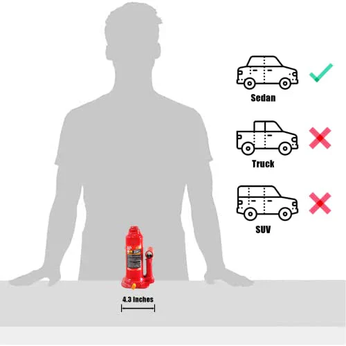 Torin T90413 Big Red Hydraulic Bottle Jack with Carrying Case, 4 Ton (8,000 lb) Capacity - Image 2