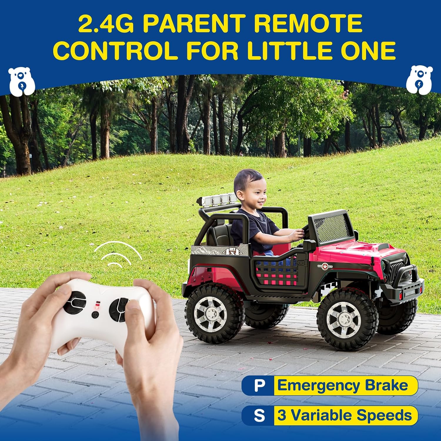 L8 Ride On Car 2 Seater 12V Kids Electric Car Remote Control 4-Wheel Suspension Bluetooth Speaker - Image 31