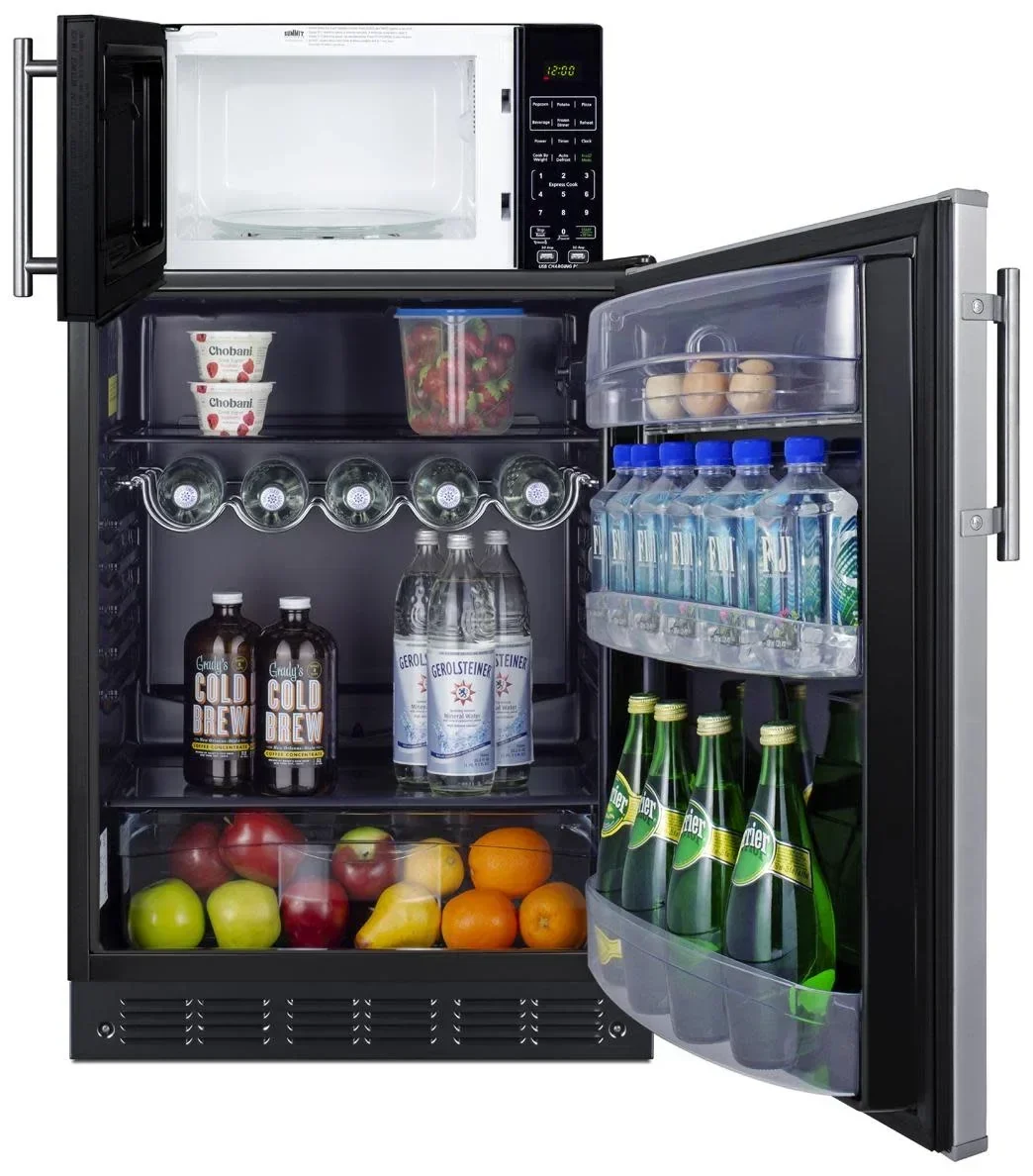 Summit Microwave And Refrigerator Combination, 24 Inch, 5.5 Cu.Ft. - MRF6BK2SSA FF6BK2SS SM903BSA1 - Image 4