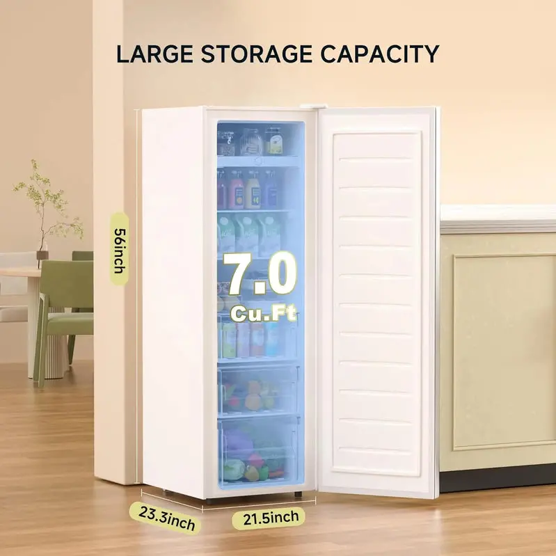 Bangson Convertible Upright Freezer/Refrigerator, 7.0 Cu. Ft. - Image 4