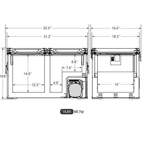 Dual Zone Portable Refrigerator Freezer 65 Liters With Secop Compressor - Image 3