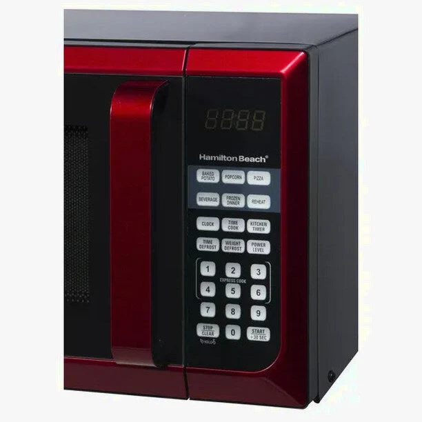Hamilton Beach Microwave Oven 0.9 Cu. Ft., 900W, Red Stainless Steel - Image 6