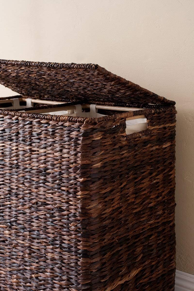 Sofia + Sam Oversized Divided Seagrass Hamper With 2 Canvas Liners, 28 x 14 x 27 Inches - 4602 - Image 18