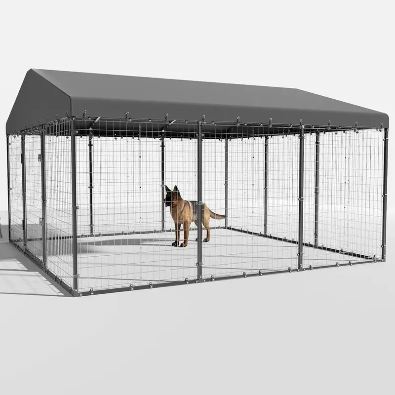 Kullavik Extra-Large Heavy-Duty Outdoor Dog Kennel - 118 x 118 x 70 Waterproof Roof Enclosure - Image 2