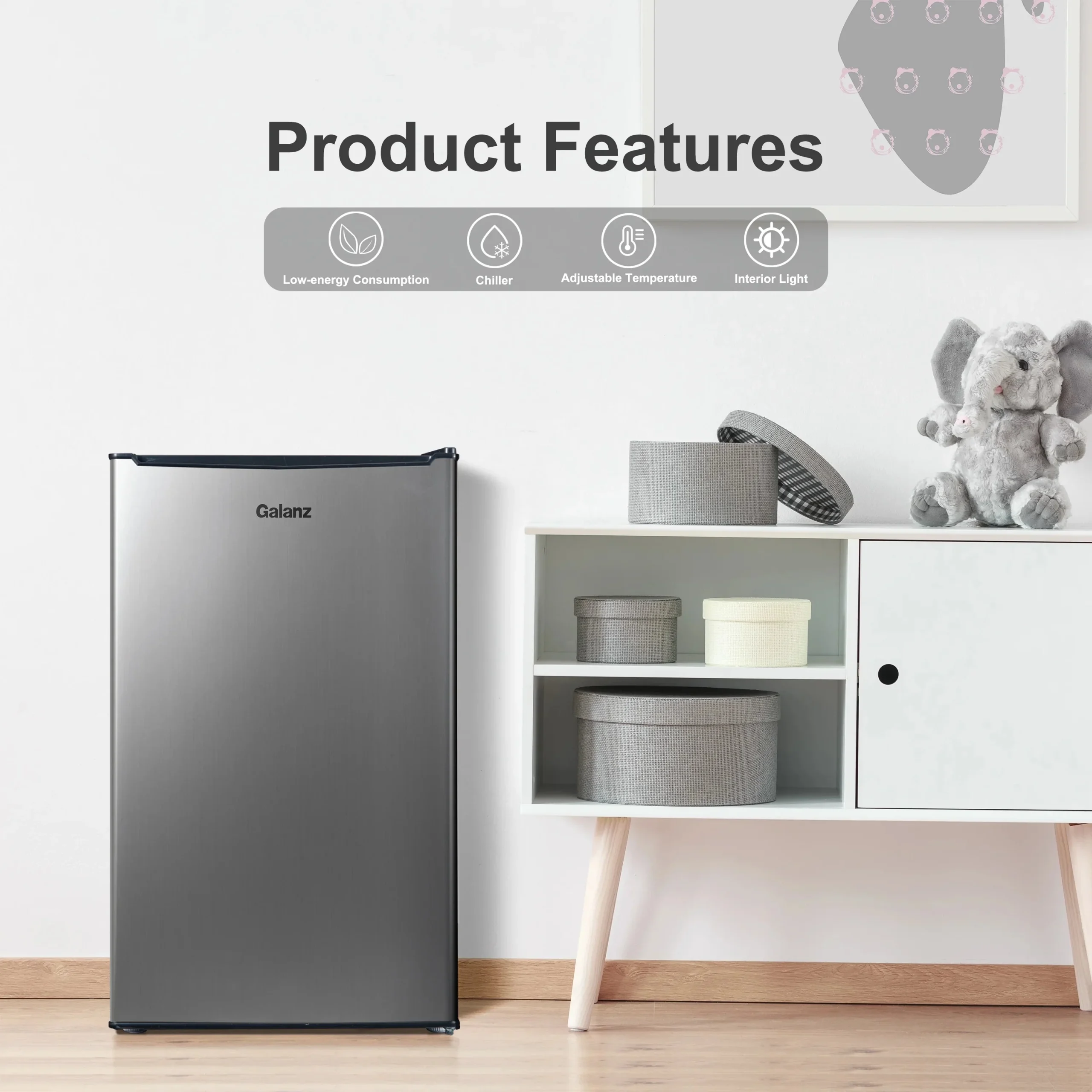 Galanz 3.3 Cu Ft One Door Mini Fridge, Black - Image 17
