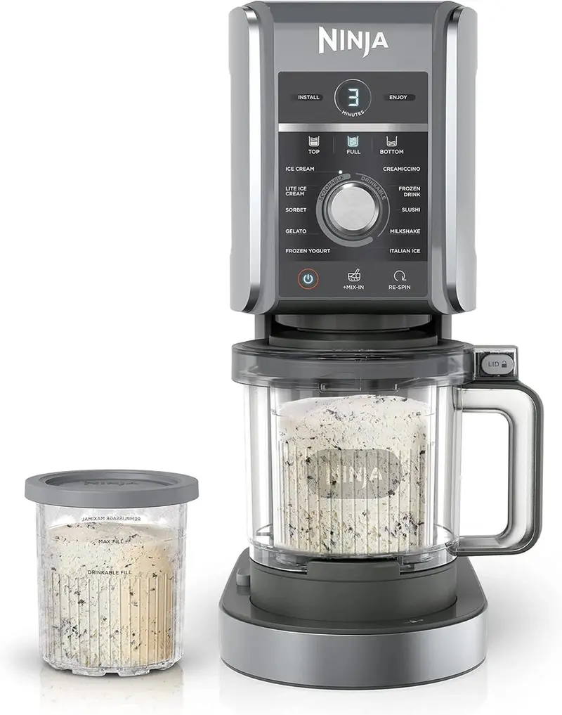 Ninja CREAMi Ice Cream Maker, 7 One-Touch Programs, 2 16-oz Pints, Silver - NC301 - Image 3