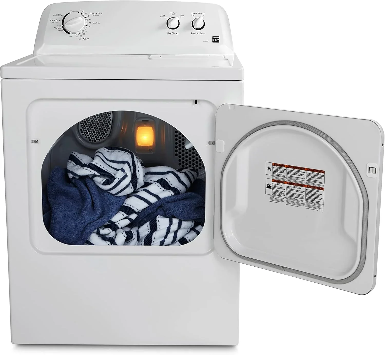 Kenmore Front Load Electric Dryer With Wrinkle Guard, 29in, 7.0 Cu. Ft., White - 62332 - Image 8
