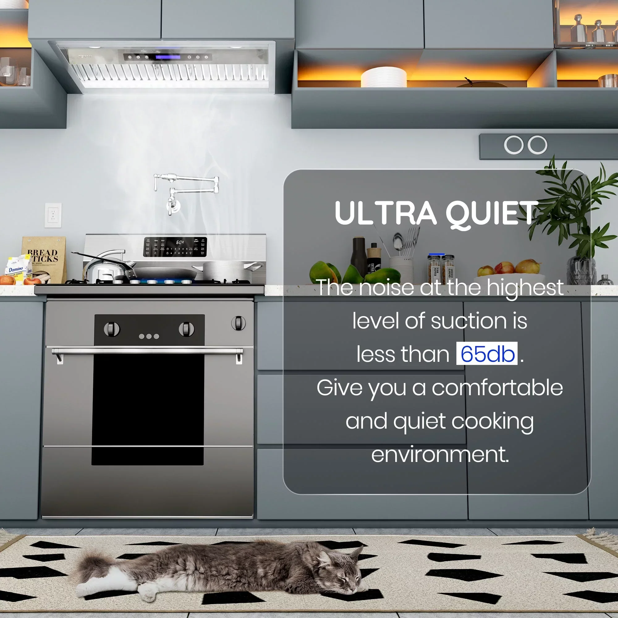 EKON Kitchen Expert 36 inch 900 CFM Convertible Insert Range Hood With Remote Control - Image 6