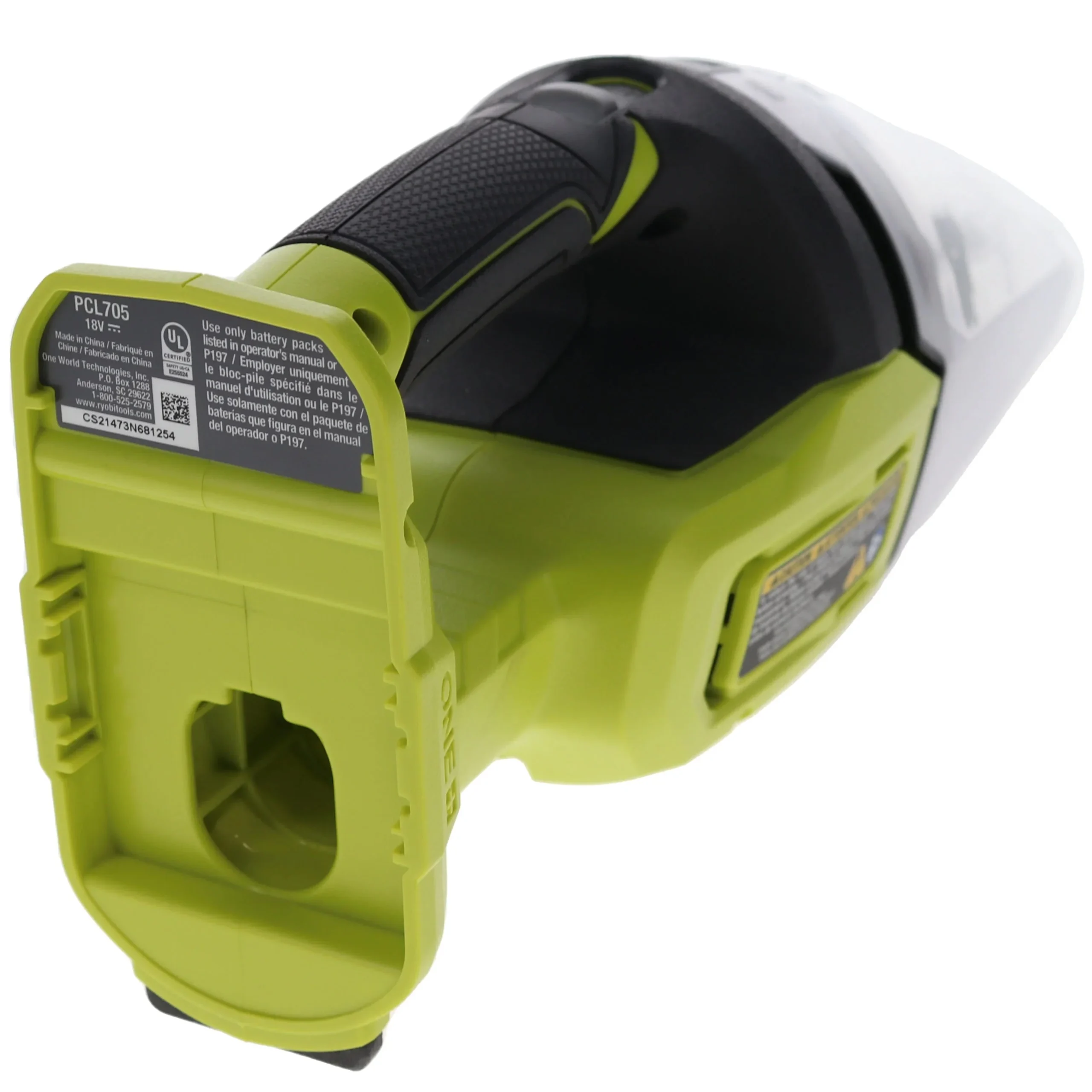 Ryobi Cordless Multi-Surface Handheld Vacuum 18V ONE+ Bare Tool, 12-Pack - PCL705B - Image 6