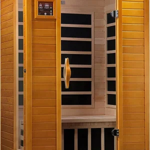 DYNAMIC SAUNAS 2-Person Low EMF Far Infrared Sauna With Red Light Therapy And Bluetooth Speakers, Canadian Hemlock - Andora