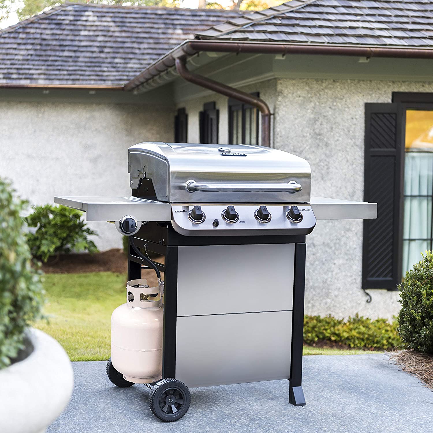Char-Broil 463377319 Performance 4-Burner Cart Style Liquid Propane Gas Grill, Stainless Steel - Image 3