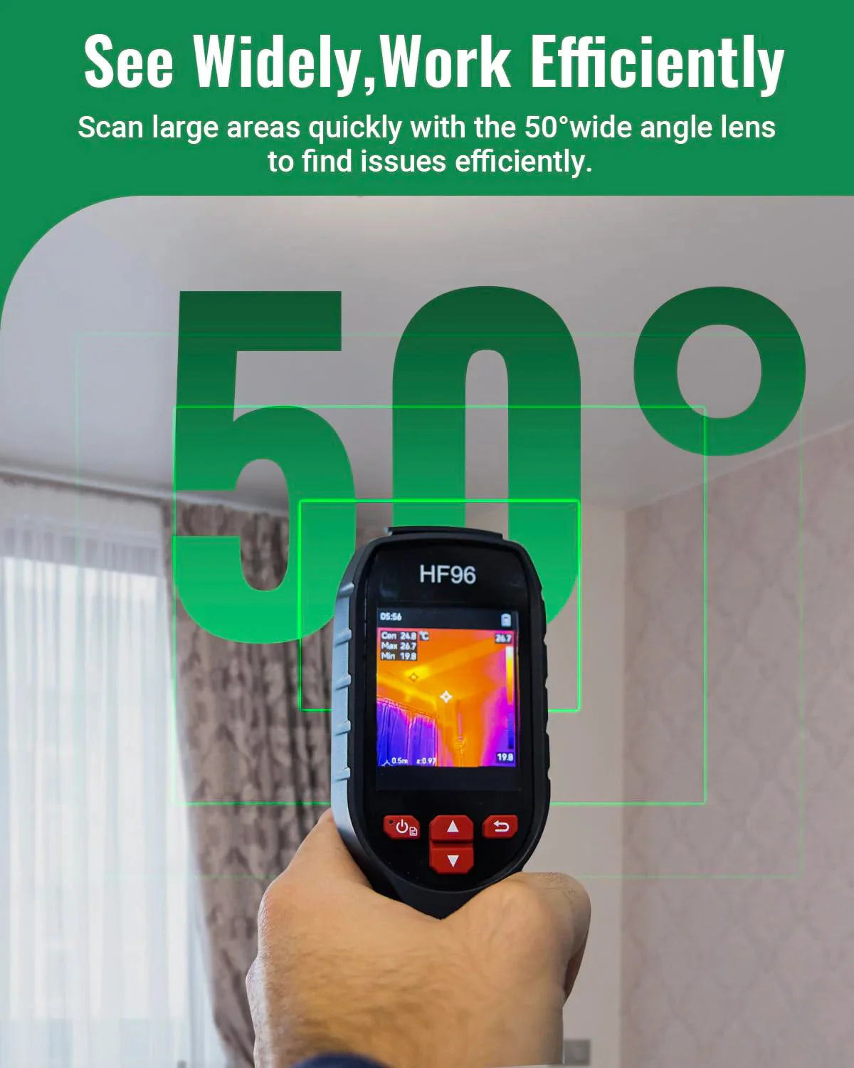 Thermal Camera, Super Resolution 240 x 240, Thermal Imaging Camera with Laser Pointer, 96 x 96 IR Resolution, 25 HZ Infrared Camera,-4°F to 1022°F, 50°FOV, 8h Battery Life Thermal Imager - Image 7