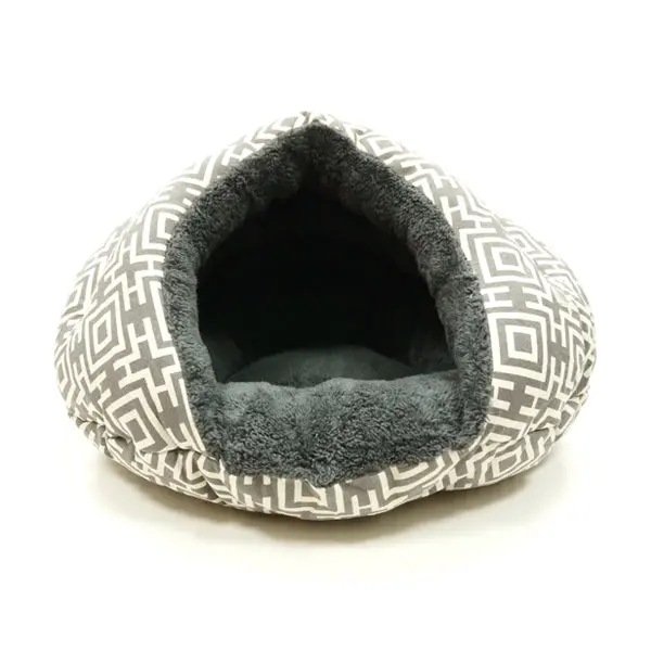 Small Dog Burger Snuggle Bed, Modern Grey, 24in L x 23in W x 12in H - Image 4