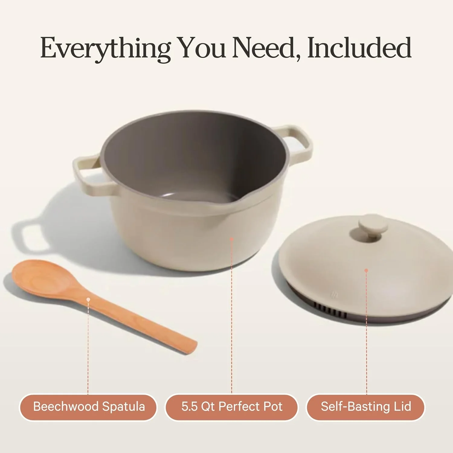 Our Place Perfect Pot 5.5 Qt Ceramic Pot With Lid And Spatula, Steam - Image 8