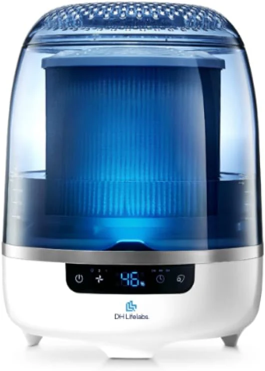 Bedroom Evaporative Humidifier, Humidifier and Air Purifier in One, with HOCL Generator, Mildew Remover, Pet Smoking Odor Eliminator, 538 Square Feet, Blue - Image 2
