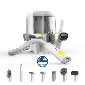 PAWSPIK Pet Grooming Vacuum Kit, 7 Tools, 6 Suction Levels, 2.2L Dust Bin - GroomingPro Rx