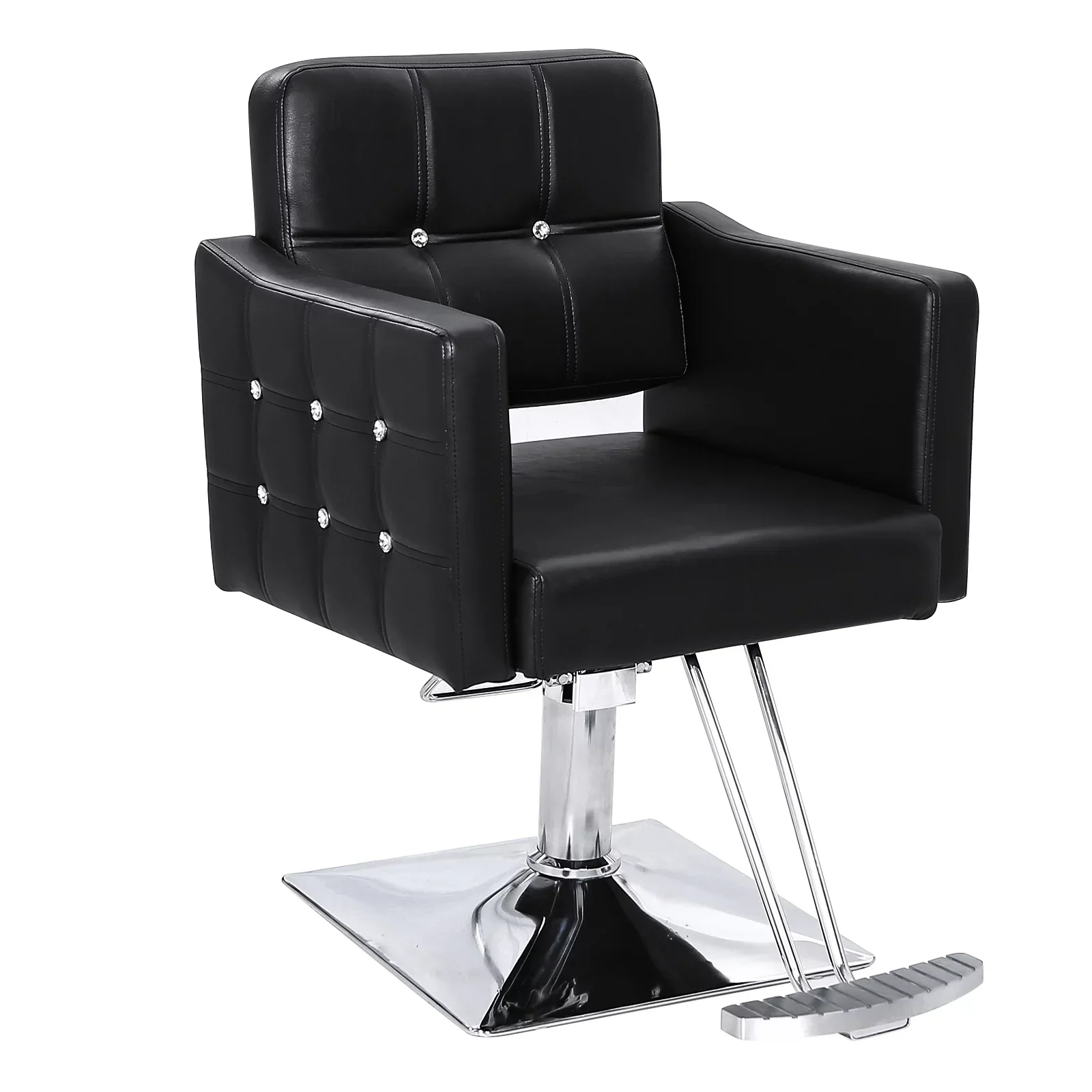 OmySalon Hydraulic Barber Chair, Black - 19.3 Inch Wide, 330Lbs Capacity