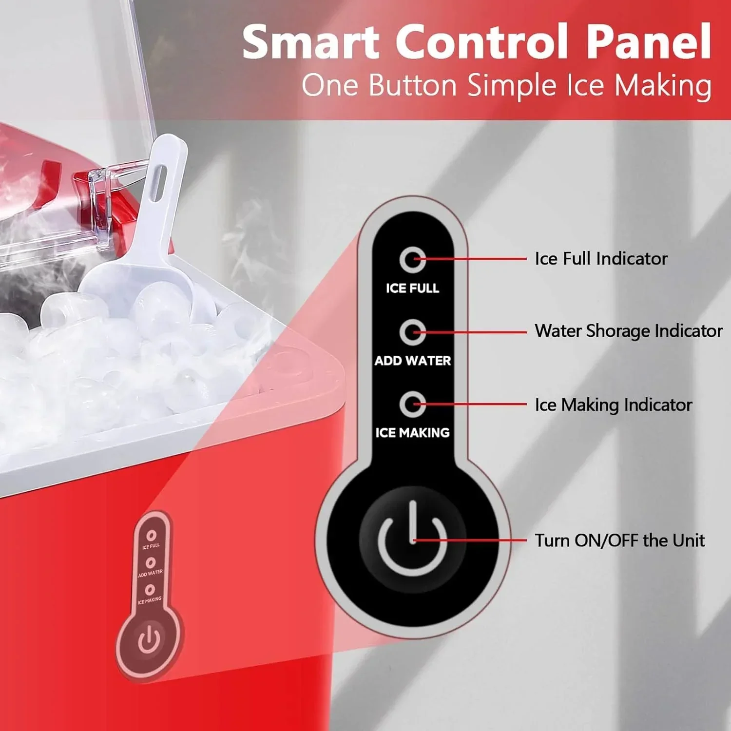 Countertop Bullet Ice Maker, 26.5 Lbs Per Day, Blue - Image 2