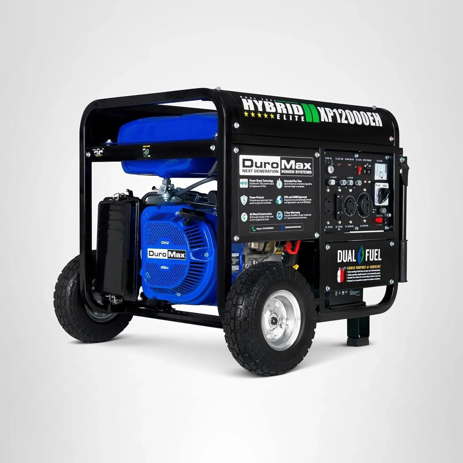 DuroMax XP13000EH 13,000-Watt Dual Fuel Portable Generator Gas & Propane Electric Start - Image 6