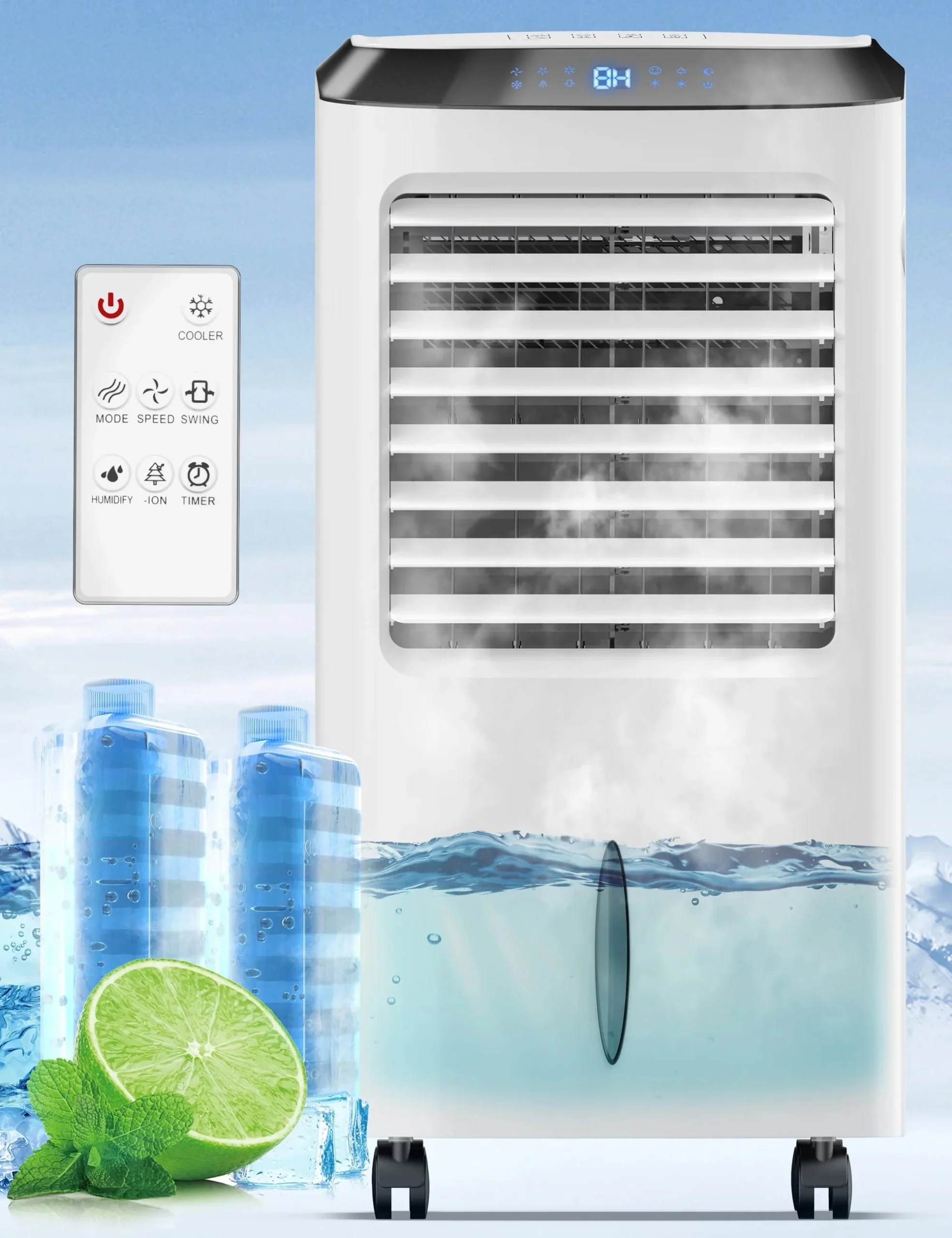 PARIS RH NE 4-in-1 Portable Evaporative Air Cooler, 2.6Gal, Remote Control - Image 8