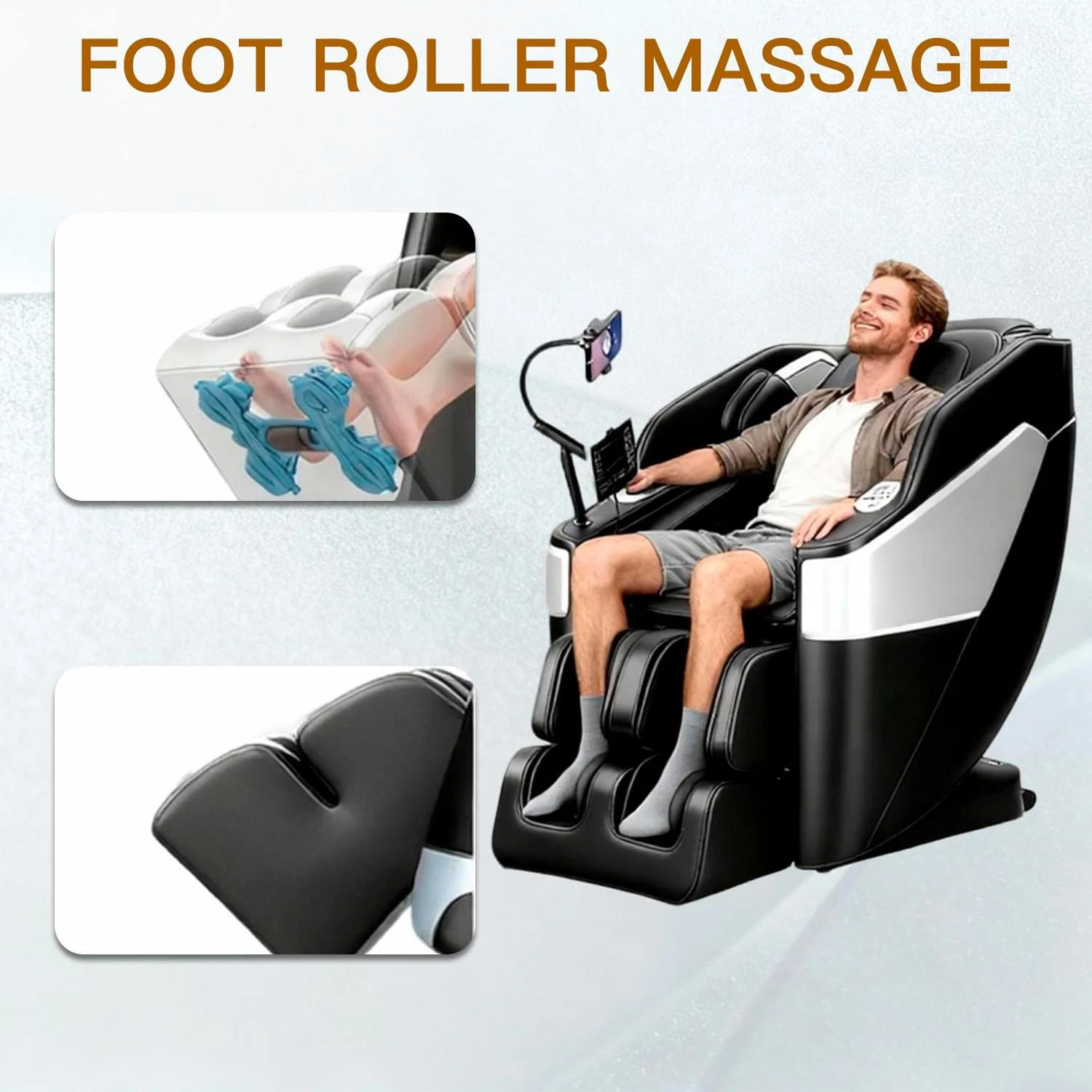 F&G Full Body Zero-Gravity SL Track Massage Chair With 5 Level Heating And Foot Rollers - Image 6