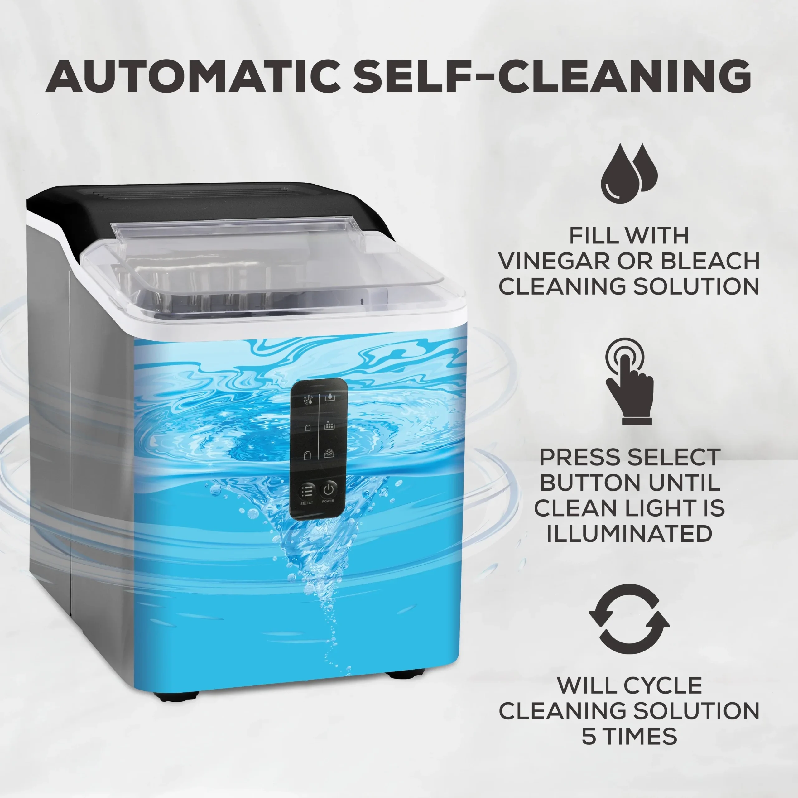 Igloo Self-Cleaning Countertop Ice Maker, 1.5 qt, 26 lbs/24 Hours, Aqua - Image 36