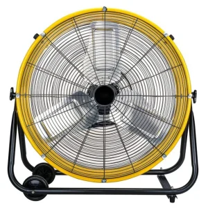 24 Inch Heavy Duty Drum Air Circulator Fan, 3 Speed, Yellow
