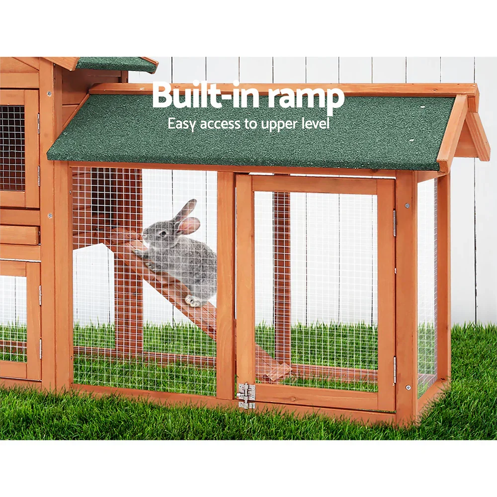 i.Pet Wooden Pet Hutch, 220 x 52 x84 cm - Image 8