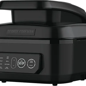 George Foreman Beyond Grill–7-in-1 Electric Indoor Grill with Air Fry Technology, MCAFD800D, Black, Large