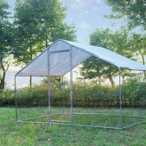 Phonjoroo Metal Chicken Coop With Run Cover, 10 ft L x 6.6 ft W x 6.6 ft H (79.2 in H x 79.2 in W x 120 in D)