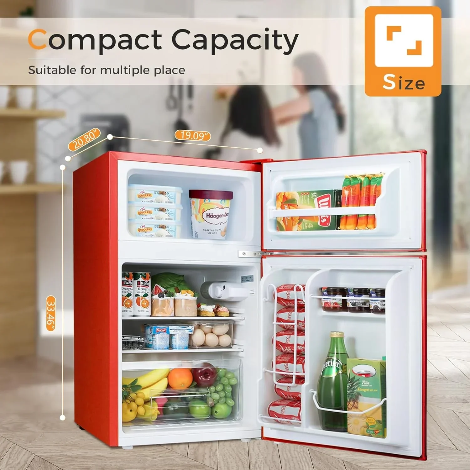 Antarctic Star Compact Mini Refrigerator 3.2 cu ft, Green - F90GR - Image 8