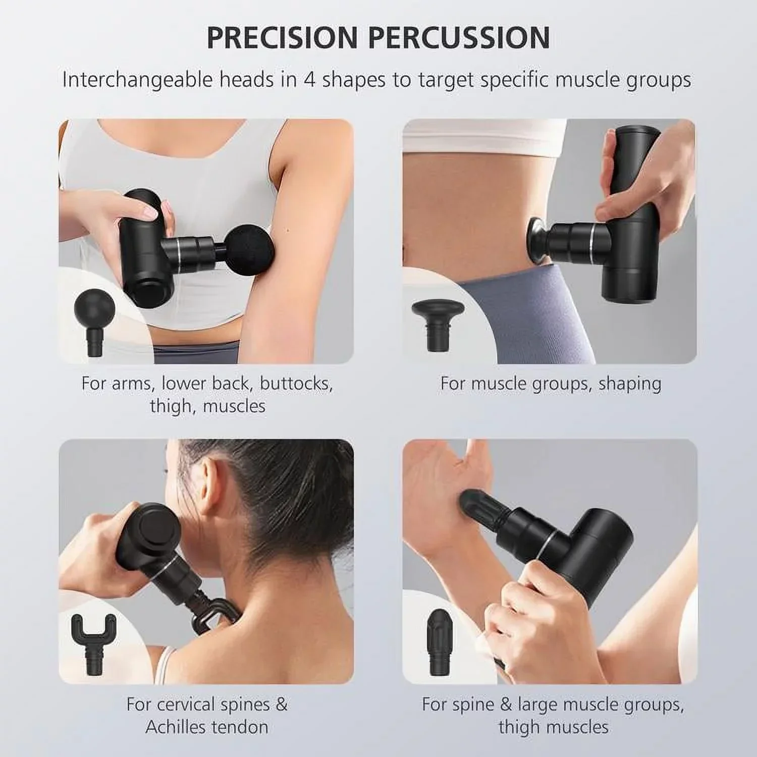 Comfier Mini Deep Tissue Massage Gun With 4 Heads And USB Charging - Image 2