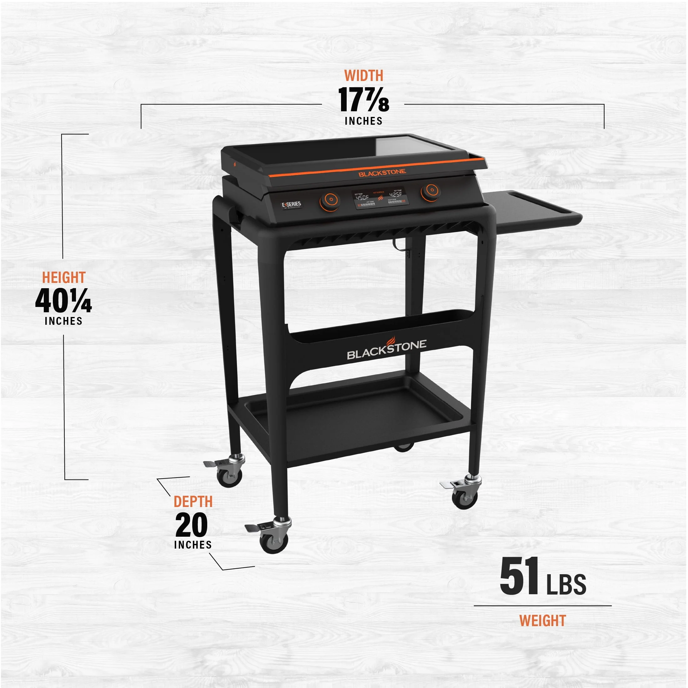 Blackstone E - Series 2 - Burner 22" Electric Tabletop Griddle with Prep Cart - Image 4