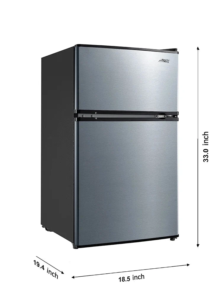 Arctic King Two-Door Mini Fridge With Freezer, 3.2 Cu. Ft., Stainless Steel - Image 7