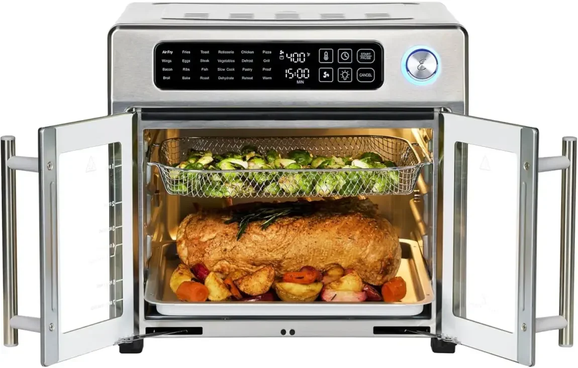 Emeril Lagasse 26 Quart Extra Large Air Fryer Convection Toaster Oven With French Doors - Stainless Steel - Image 7