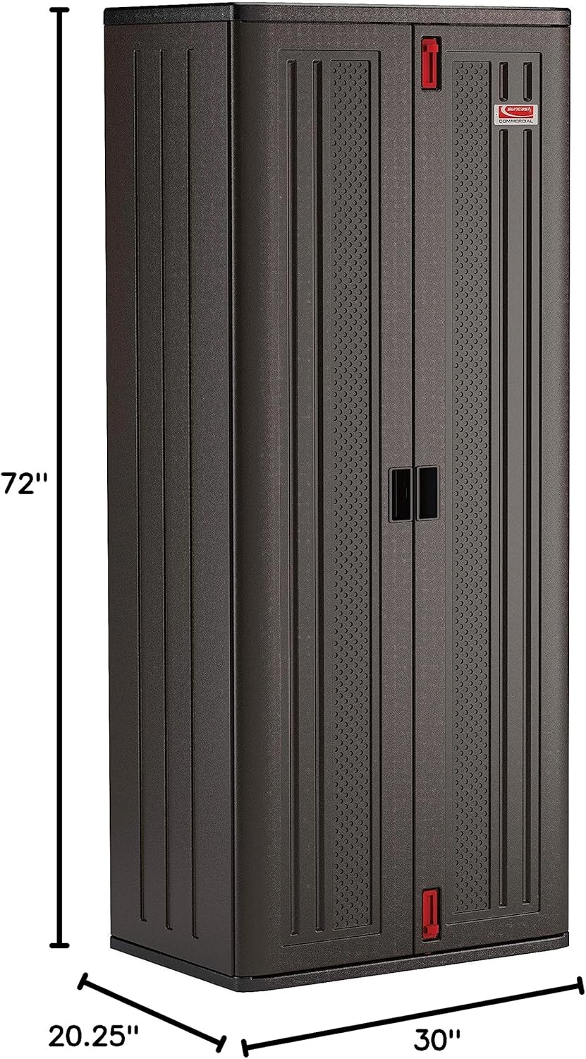 Suncast Commercial 19 Cu. Ft. Resin Storage Cabinet, Black - Image 4