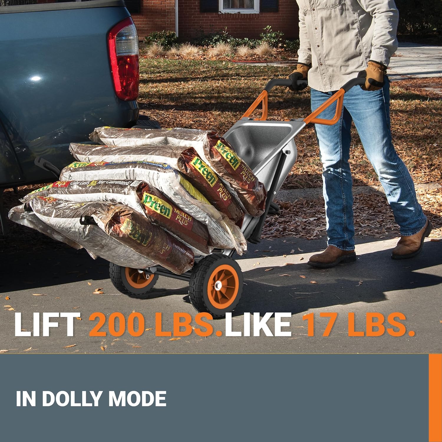 Worx WG050 8-in-1 Aerocart Garden Cart/Wheelbarrow Heavy Duty/Dolly - Image 3