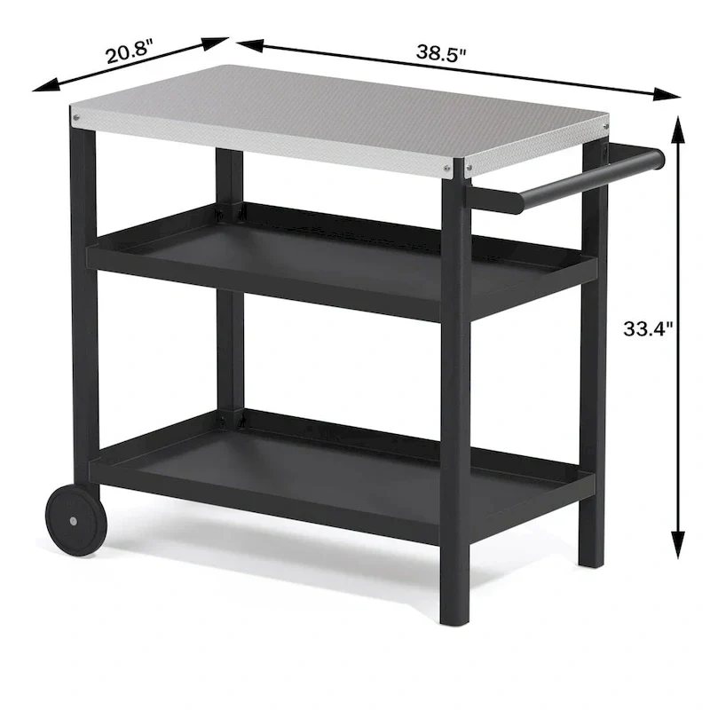 Portable Kitchen Island Grill Cart for Patios - Image 7